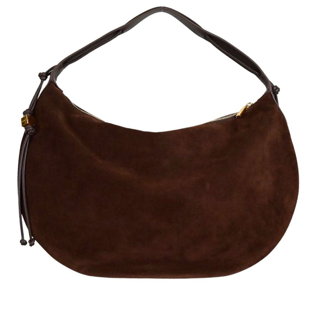 Borsa Donna a Hobo Spalla COCCINELLE in Pelle Scamosciata linea Thess Suede Colore Brunette