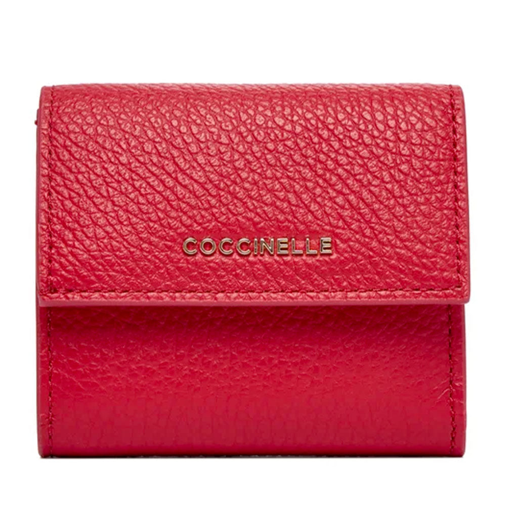 Portafoglio Mini Donna COCCINELLE in Pelle Scarlet Linea Metallic Soft
