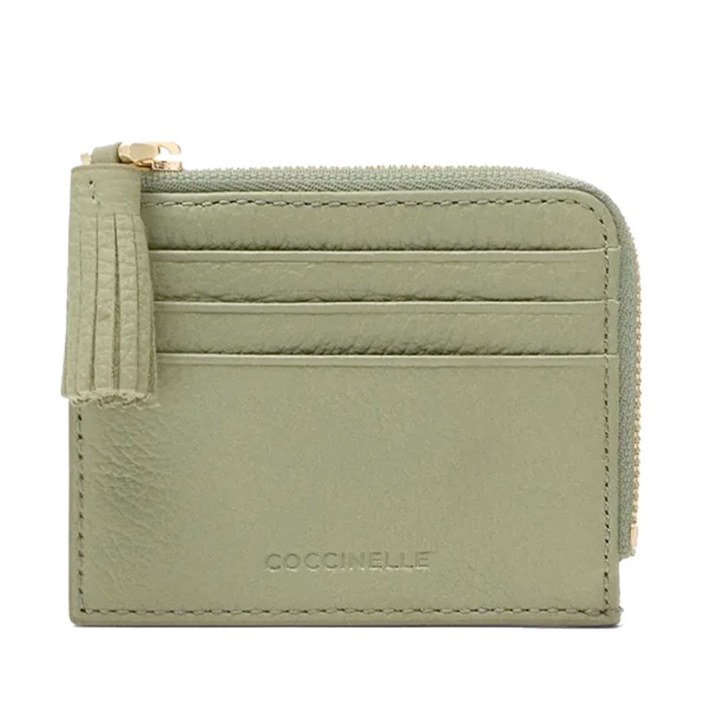 Portacarte Donna COCCINELLE in Pelle Colore Greenery Linea Tassel