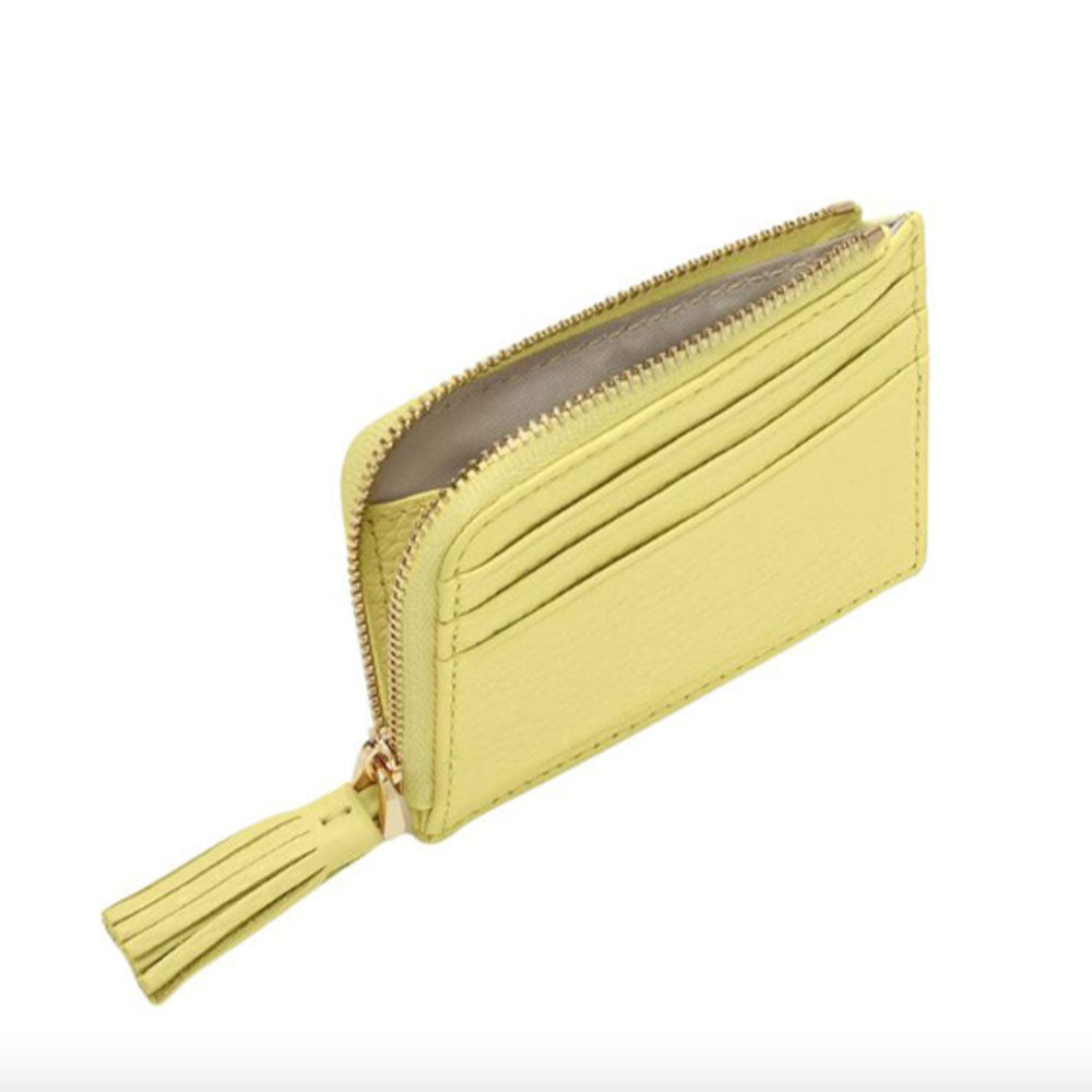 Portacarte Donna COCCINELLE in Pelle Colore Lime Wah Linea Tassel