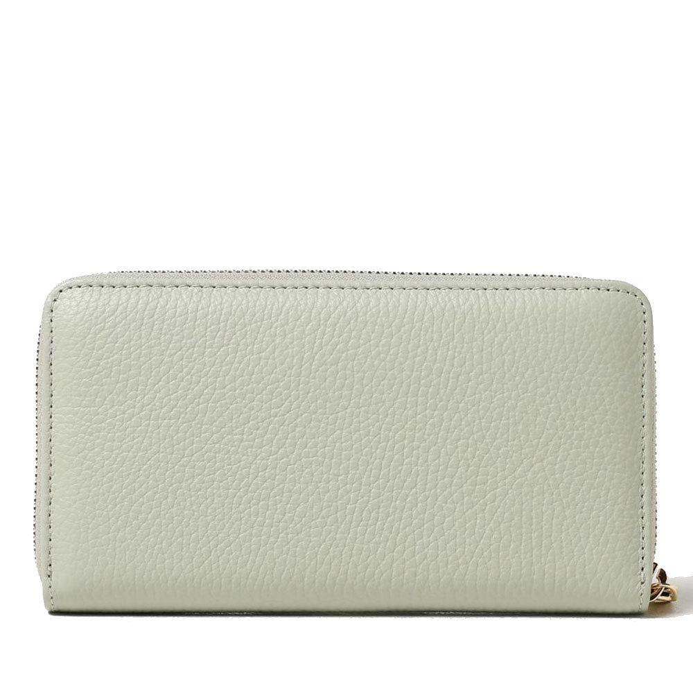 Portafoglio Donna COCCINELLE Zip Around in Pelle Celadon Green Linea Metallic Soft