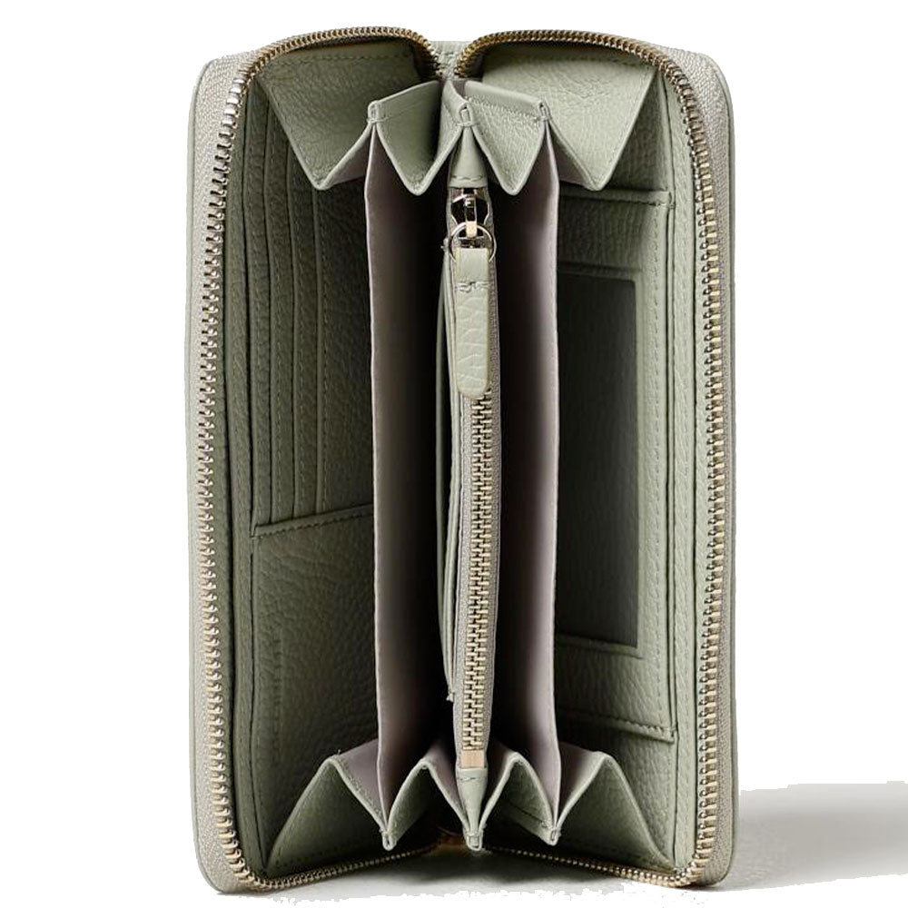 Portafoglio Donna COCCINELLE Zip Around in Pelle Celadon Green Linea Metallic Soft