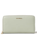 Portafoglio Donna COCCINELLE Zip Around in Pelle Celadon Green Linea Metallic Soft