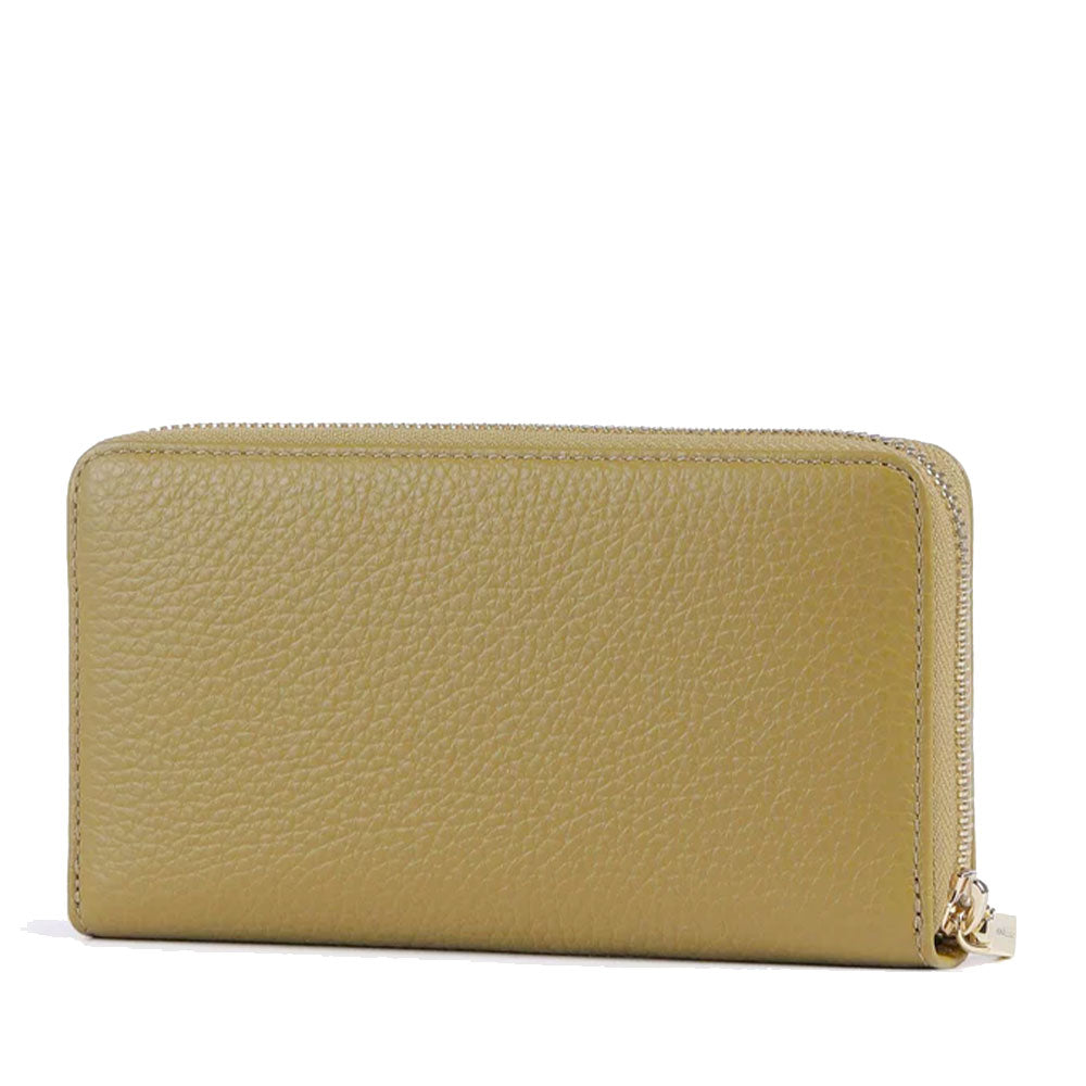 Portafoglio Donna COCCINELLE Zip Around in Pelle Seagrass Linea Metallic Soft