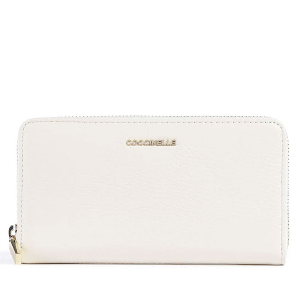 Portafoglio Donna COCCINELLE Zip Around in Pelle Pearl Linea Metallic Soft