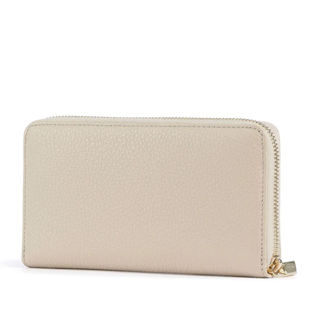 Portafoglio Donna COCCINELLE Zip Around in Pelle Sandshell Linea Metallic Soft