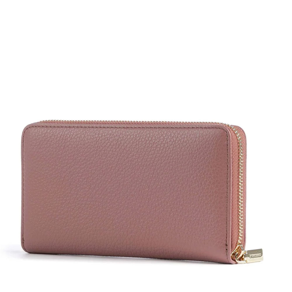 Portafoglio Donna COCCINELLE Zip Around in Pelle Winter Rose Linea Metallic Soft