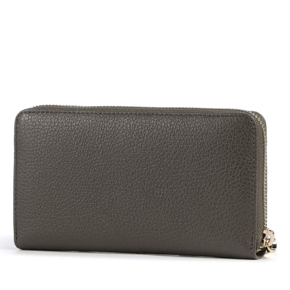 Portafoglio Donna COCCINELLE Zip Around in Pelle Fango Linea Metallic Soft