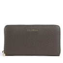 Portafoglio Donna COCCINELLE Zip Around in Pelle Fango Linea Metallic Soft
