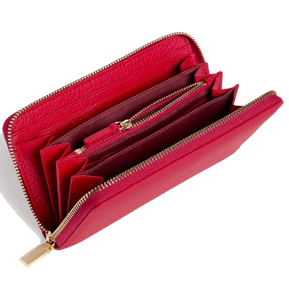 Portafoglio Donna COCCINELLE Zip Around in Pelle Scarlet Linea Metallic Soft