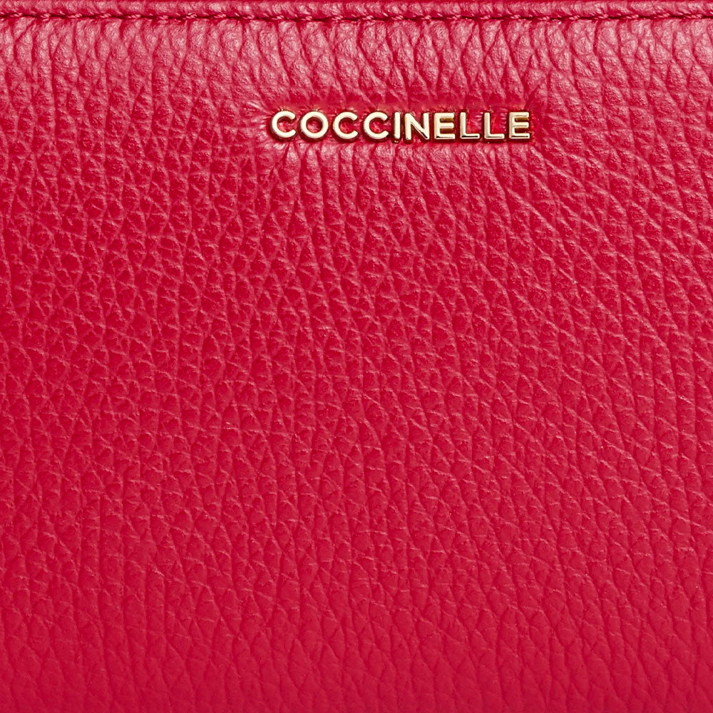 Portafoglio Donna COCCINELLE Zip Around in Pelle Scarlet Linea Metallic Soft