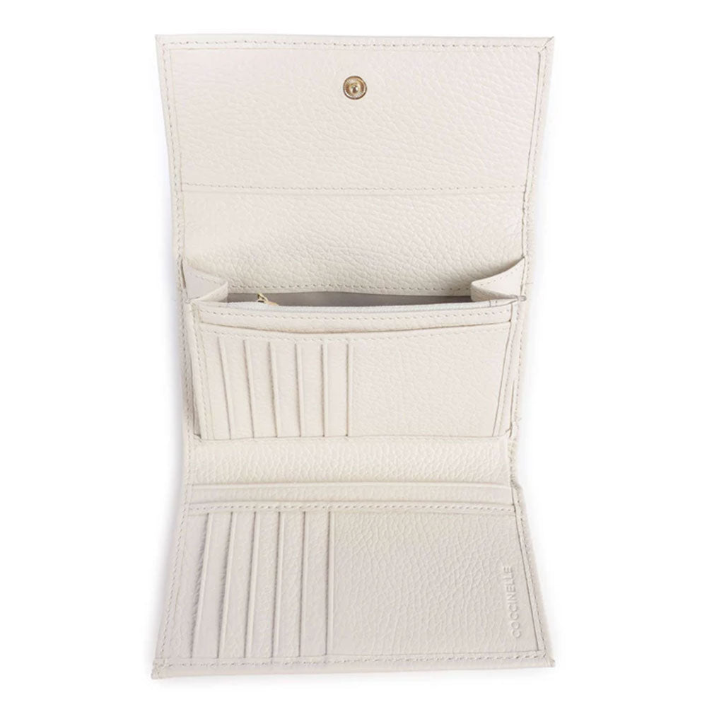 Portafoglio Piccolo COCCINELLE in Pelle Martellata Linea Metallic Soft colore Pearl