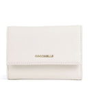 Kleine Geldbörse COCCINELLE aus genarbtem Leder Modell Metallic Soft in Pearl