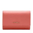 Portafoglio Piccolo COCCINELLE in Pelle Martellata Linea Metallic Soft colore Pink Clay