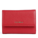 Portafoglio Piccolo COCCINELLE in Pelle Martellata Linea Metallic Soft colore Scarlet