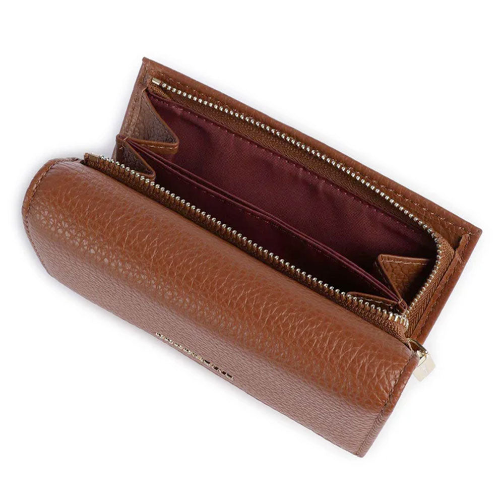 Portafoglio Piccolo COCCINELLE in Pelle Martellata Linea Metallic Soft colore Cognac