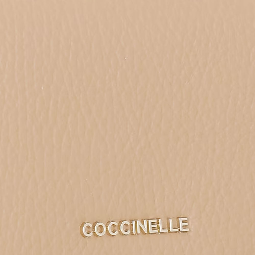 Large Grained Leather Wallet COCCINELLE Metallic Soft in Skin