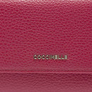 Portafoglio Grande COCCINELLE in Pelle Martellata Linea Metallic Soft colore Sangria