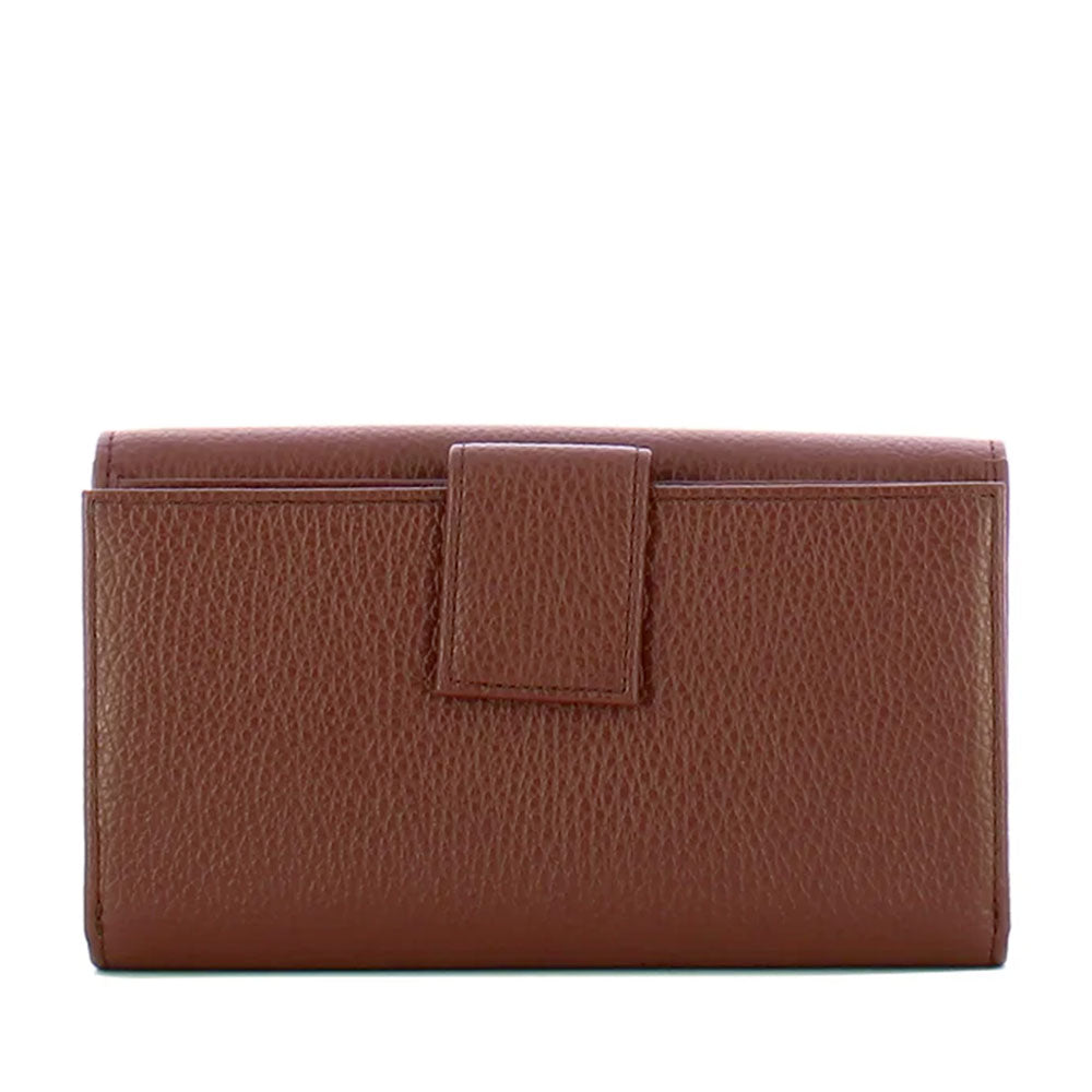 Portafoglio Grande COCCINELLE in Pelle Martellata Linea Metallic Soft colore Berry