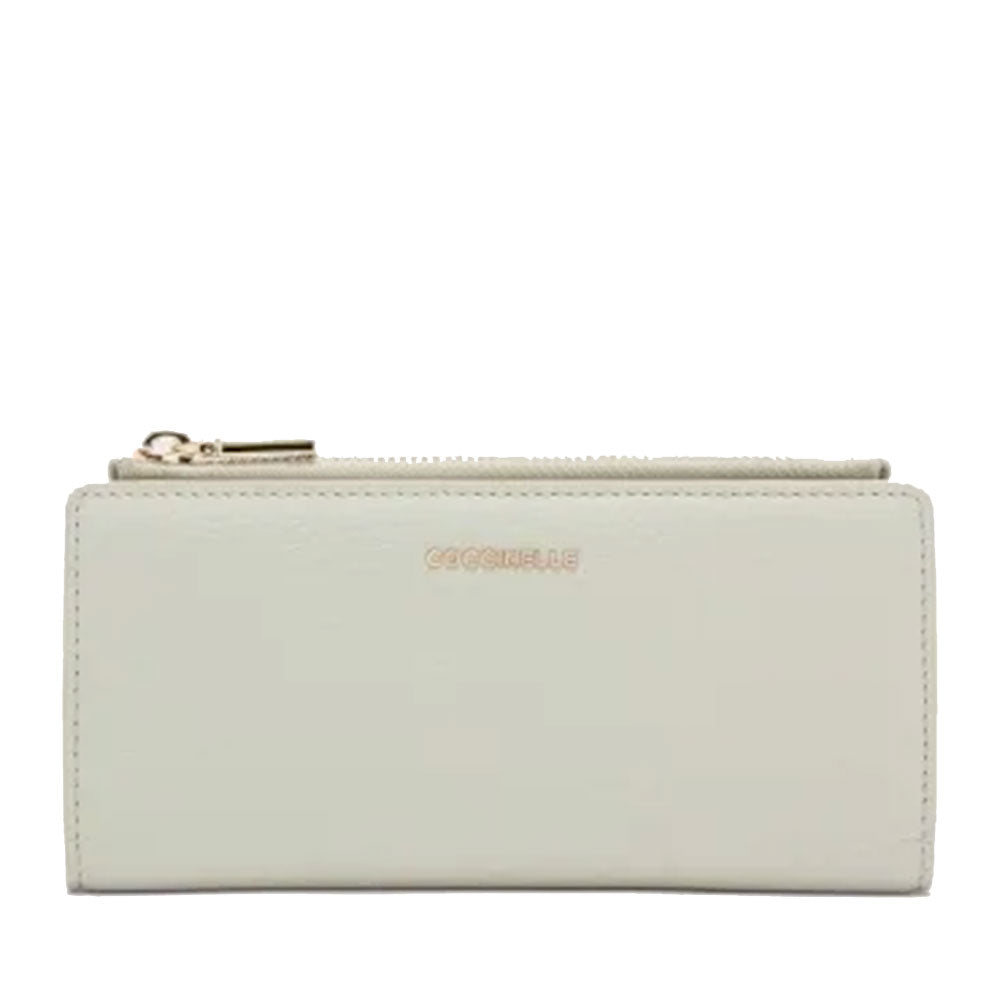 Portafoglio Donna COCCINELLE Sottile in Pelle Celadon Green Linea Metallic Soft