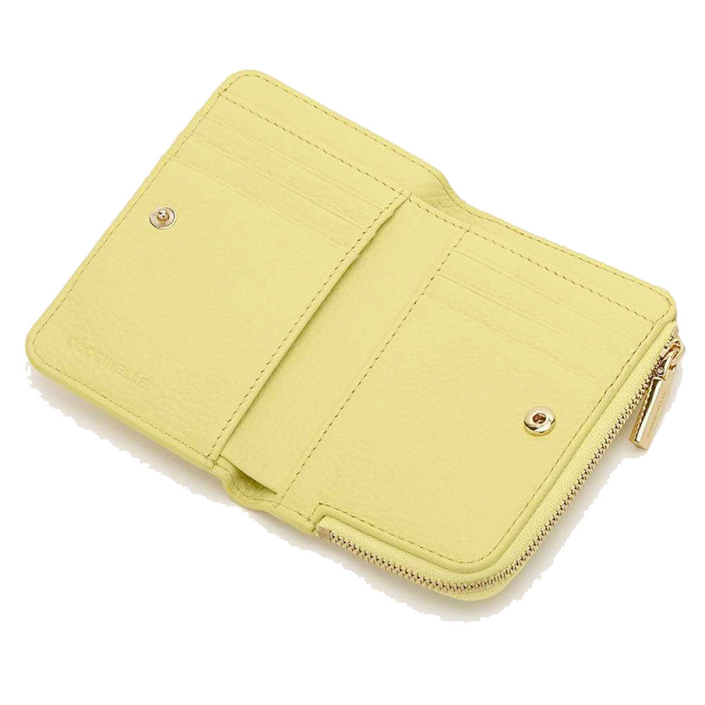 Portacarte Piccolo con Doppio Scomparto COCCINELLE in Pelle Linea Metallic Soft colore Lime Wash