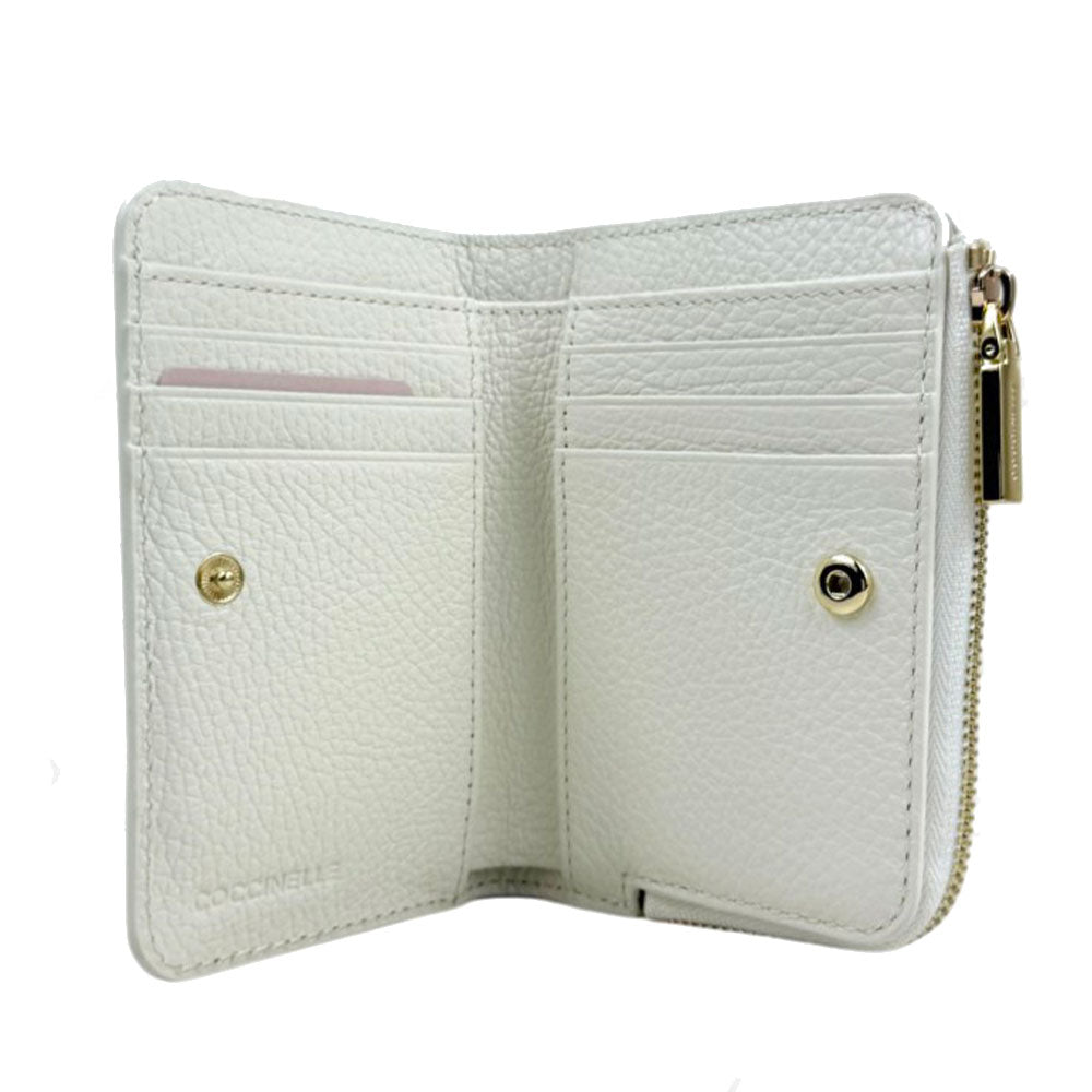 Portafoglio Donna Piatto COCCINELLE in Pelle Pearl Linea Metallic Soft