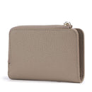 Portafoglio Donna Piatto COCCINELLE in Pelle Warm Taupe Linea Metallic Soft