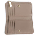 Portafoglio Donna Piatto COCCINELLE in Pelle Warm Taupe Linea Metallic Soft