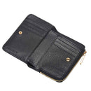 Portafoglio Donna Piatto COCCINELLE in Pelle Nera Linea Metallic Soft