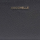 Portafoglio Donna Piatto COCCINELLE in Pelle Nera Linea Metallic Soft