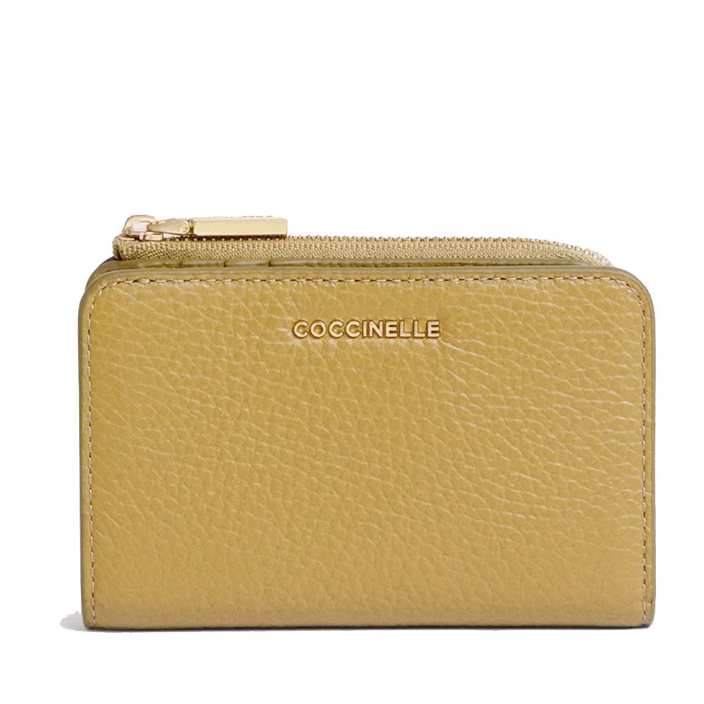 Portafoglio Donna Piatto COCCINELLE in Pelle Seagrass Linea Metallic Soft