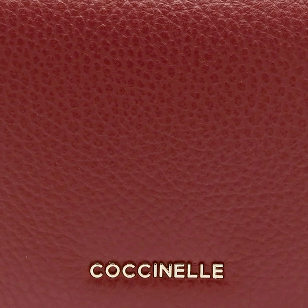 Portafoglio Donna Mini COCCINELLE in Pelle Brandy Linea Metallic Soft