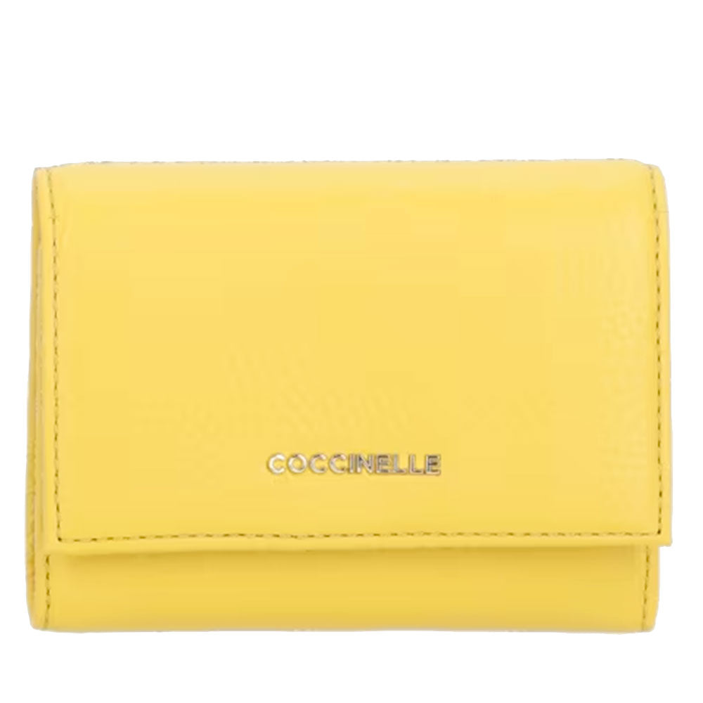 Portafoglio Donna Piccolo COCCINELLE in Pelle Colore Soleado Linea Metallic Soft