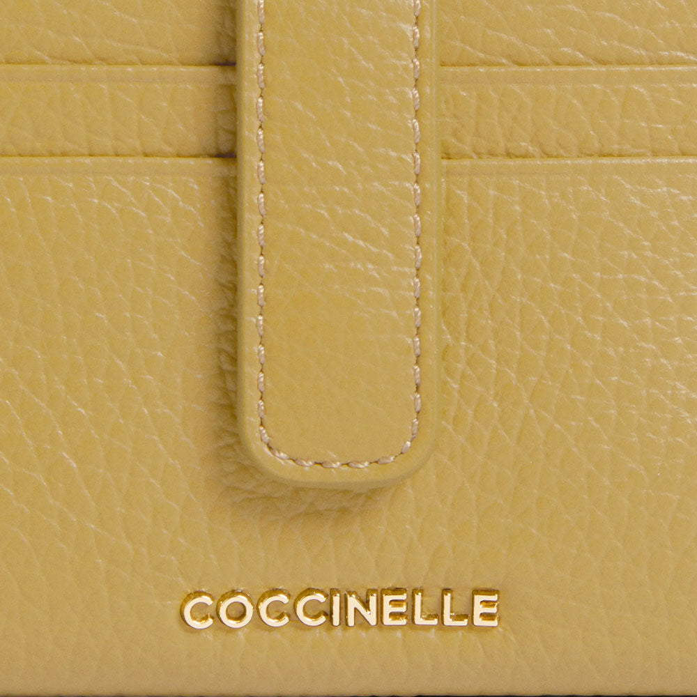 Kleine Damen-Geldbörse COCCINELLE aus Leder in Seagrass Modell Metallic Soft