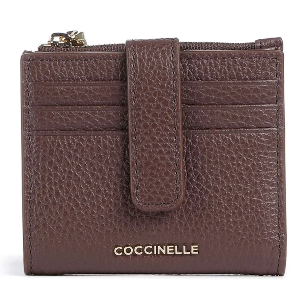 Portafoglio Donna Mini COCCINELLE in Pelle Colore Berry Linea Metallic Soft