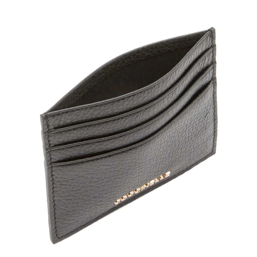 Portacarte Donna COCCINELLE in Pelle Nera Linea Metallic Soft