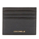 Portacarte Donna COCCINELLE in Pelle Nera Linea Metallic Soft