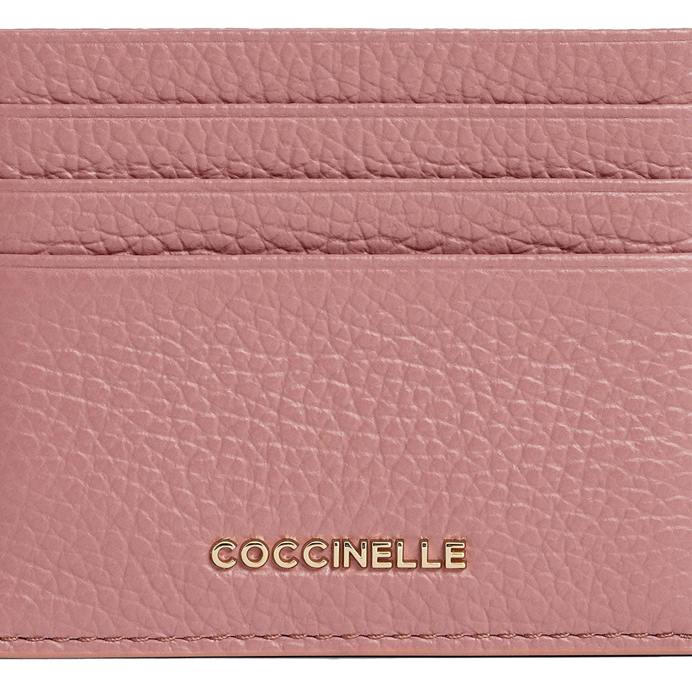 Portacarte Donna COCCINELLE in Pelle Winter Rose Linea Metallic Soft
