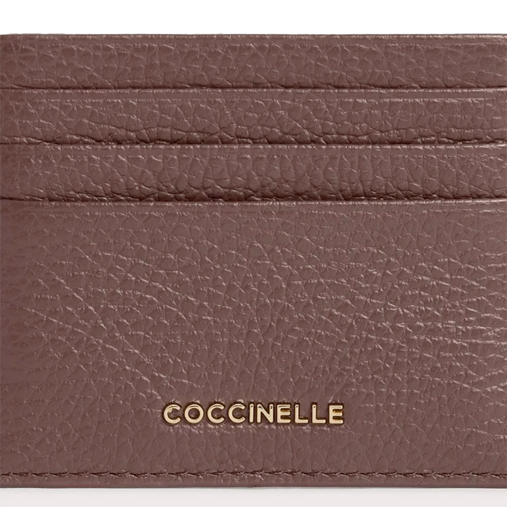 Portacarte Donna COCCINELLE in Pelle Berry Linea Metallic Soft