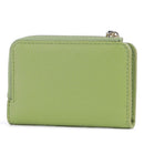 Portacarte Mini COCCINELLE in Pelle Linea Metallic Soft colore Guacamole