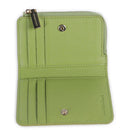 Portacarte Mini COCCINELLE in Pelle Linea Metallic Soft colore Guacamole