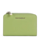 Portacarte Mini COCCINELLE in Pelle Linea Metallic Soft colore Guacamole