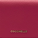 Portafoglio Donna Mini COCCINELLE in Pelle Linea Metallic Soft colore Sangria Chiuso con Bottone
