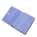 Portafoglio Donna Mini COCCINELLE in Pelle Linea Metallic Soft colore Azul Chiuso con Bottone