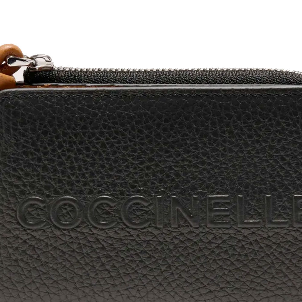 Portafoglio Piccolo COCCINELLE in Pelle Linea Myrtha Maxi Logo colore Noir - Cuir