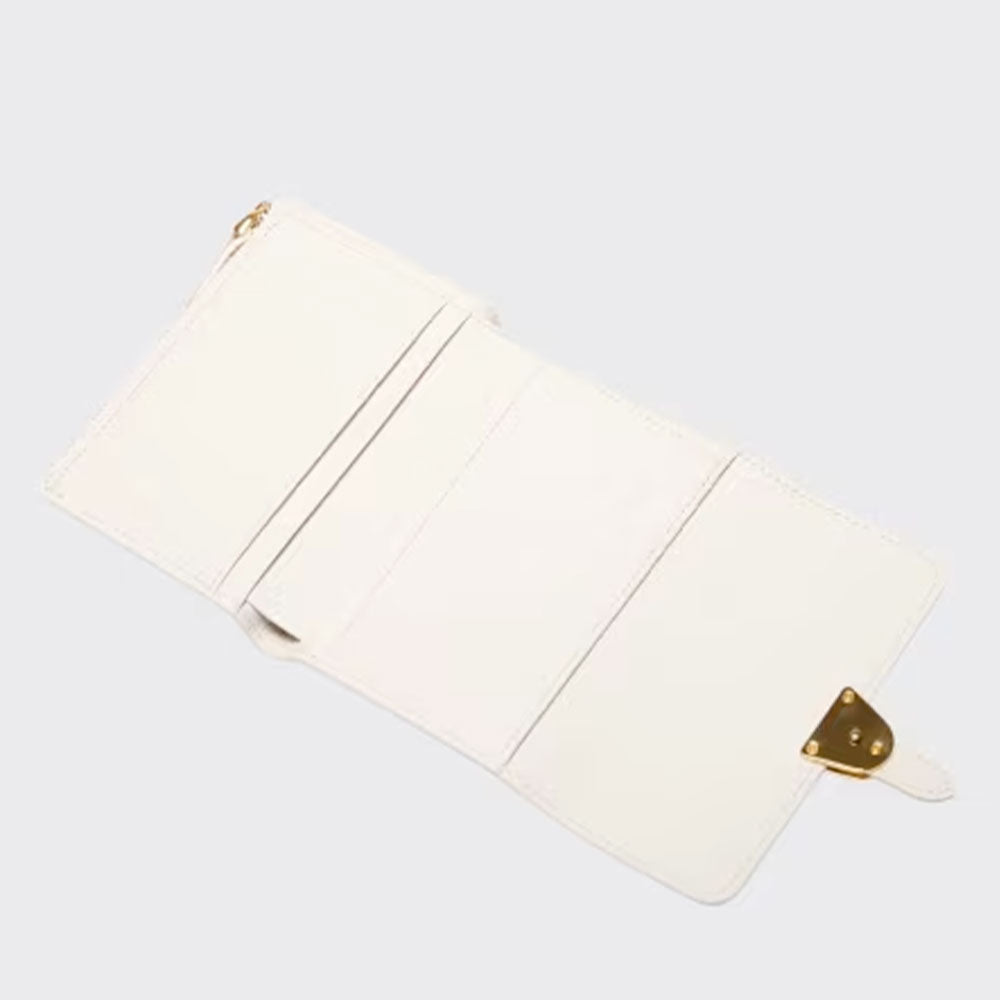 Portafoglio Donna COCCINELLE in Pelle Colore Blanco Linea Campus con Zip Posteriore