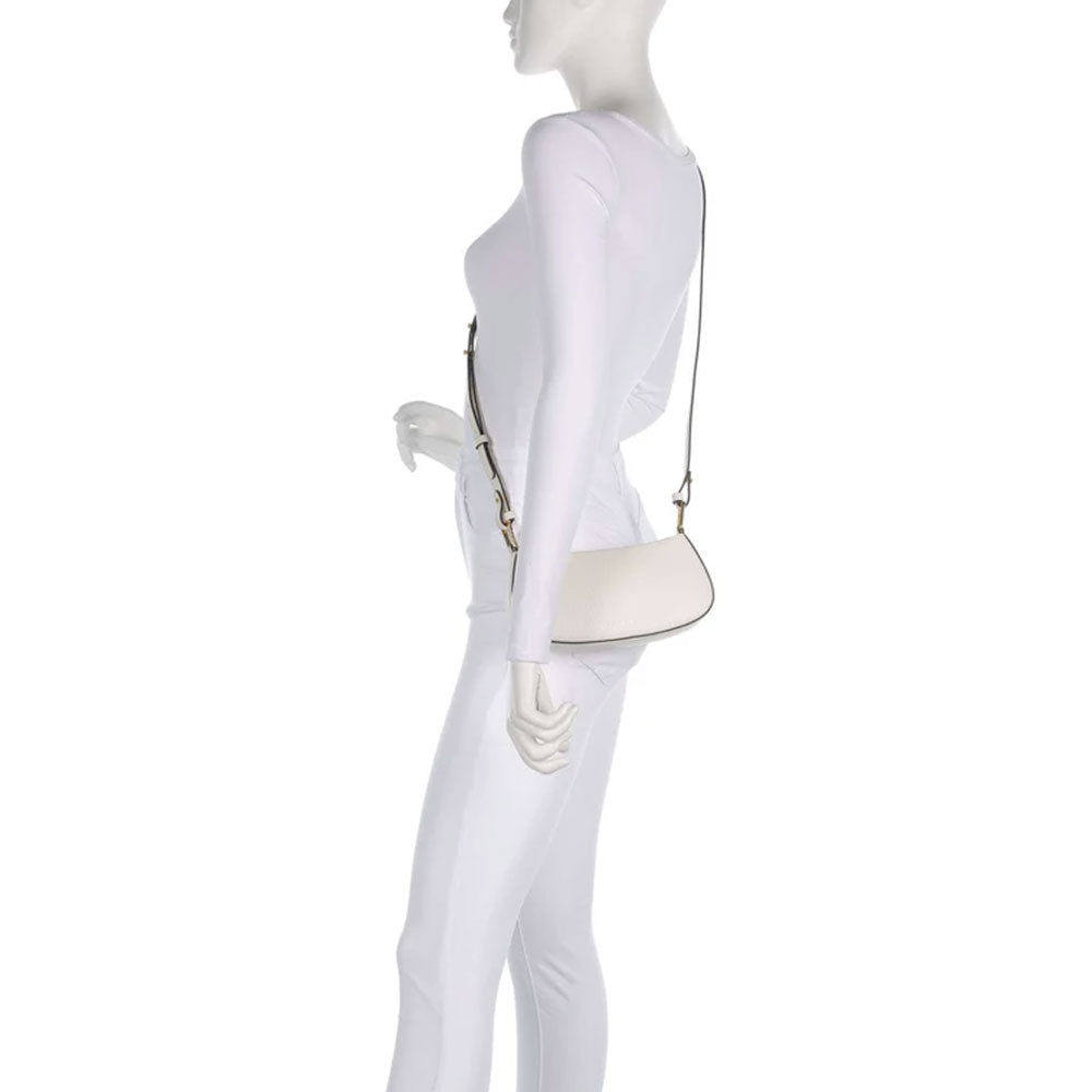 Damen-Schultertasche COCCINELLE aus Leder Modell Merveille in Pearl