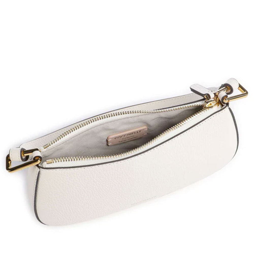 Damen-Schultertasche COCCINELLE aus Leder Modell Merveille in Pearl