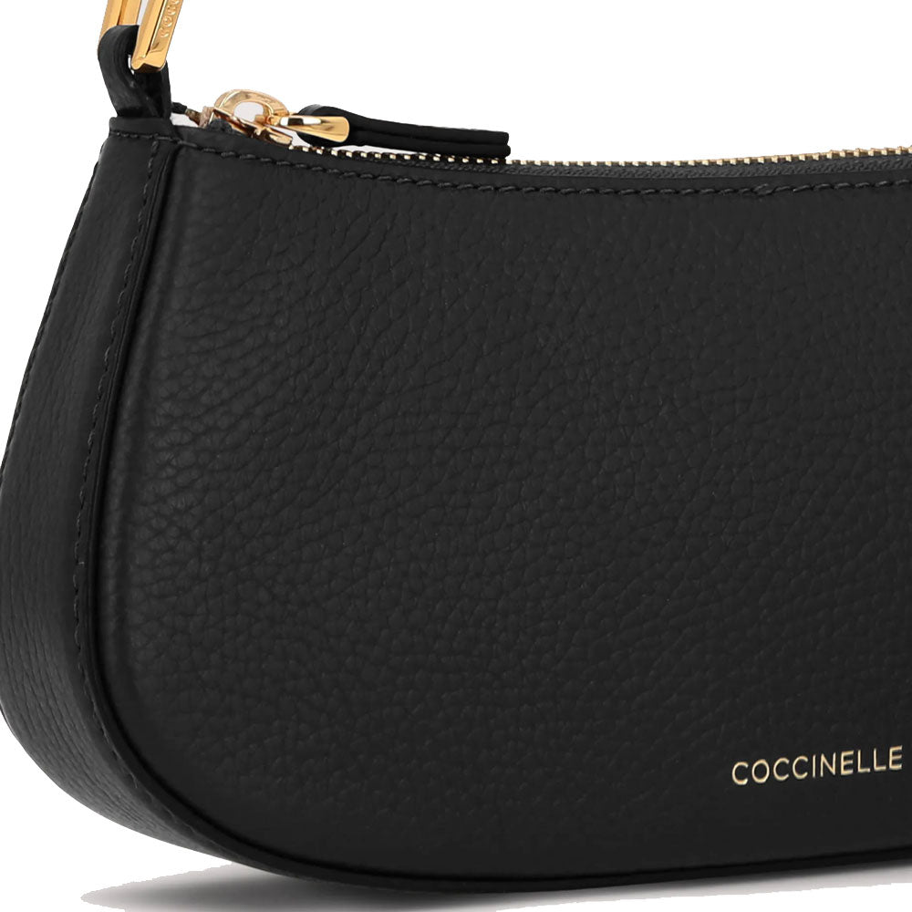 Damen-Schultertasche COCCINELLE aus Leder Modell Merveille in Schwarz
