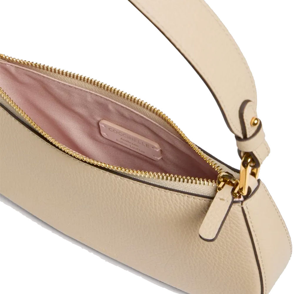 Damen-Schultertasche COCCINELLE aus Leder Modell Merveille in Sandshell